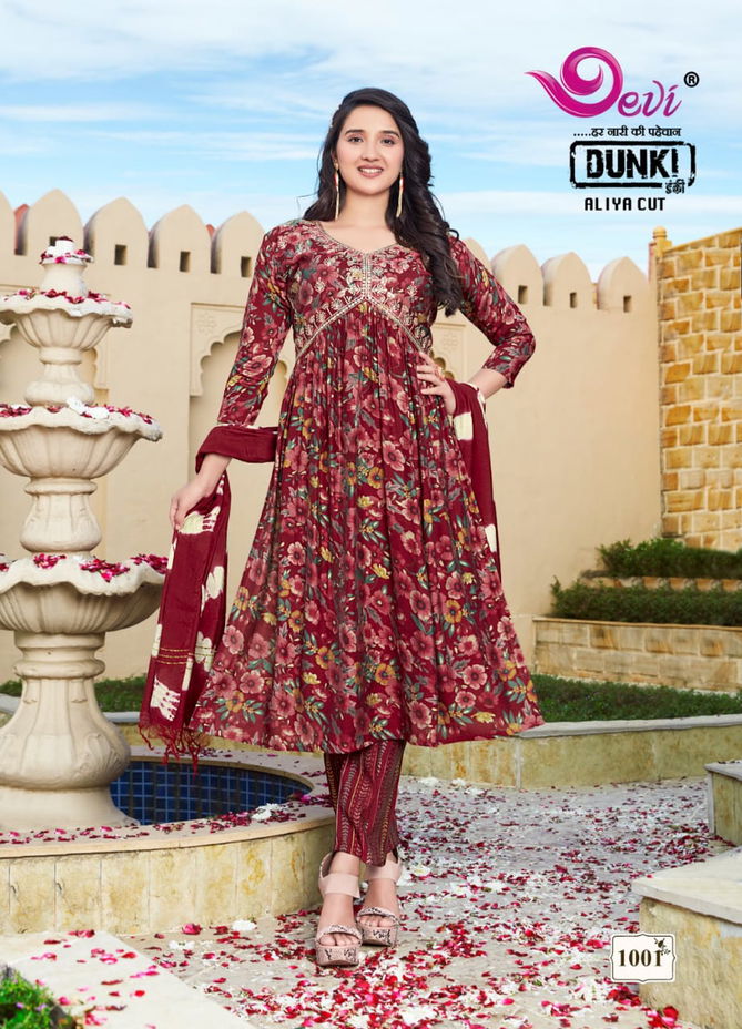 Devi Dunki Vol 1  By Devi Printed Embroidery Kurti With Bottom Dupatta Wholesale Price In Surat
